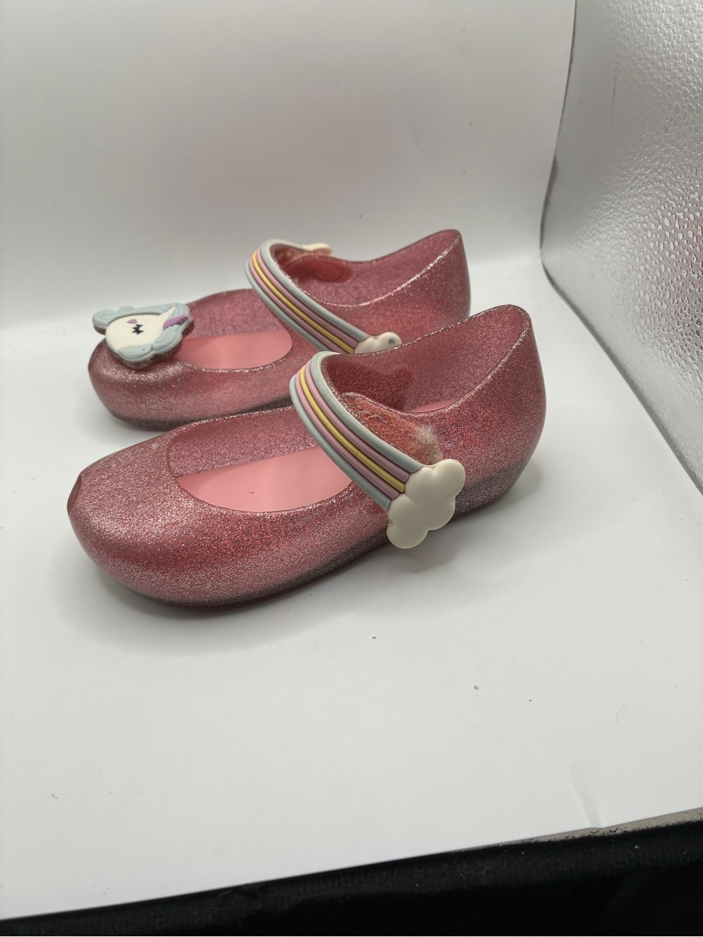 Mini Melissa Ultragirl Unicorn Mary Jane Flats Pink Glitter Toddler Girls Size 8
